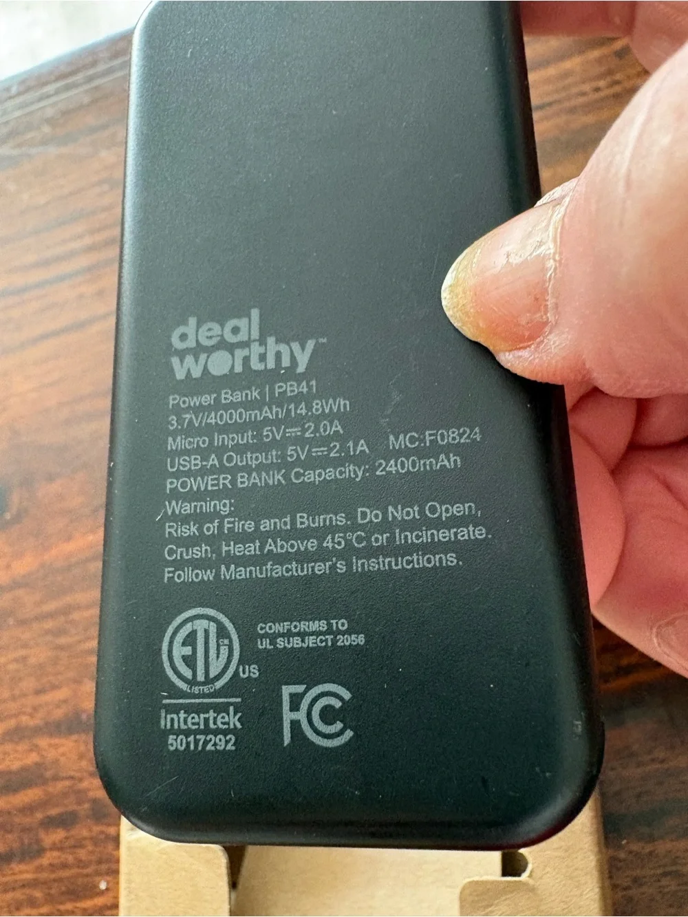 Dealworthy 4000mAh Portable Power Bank - Black